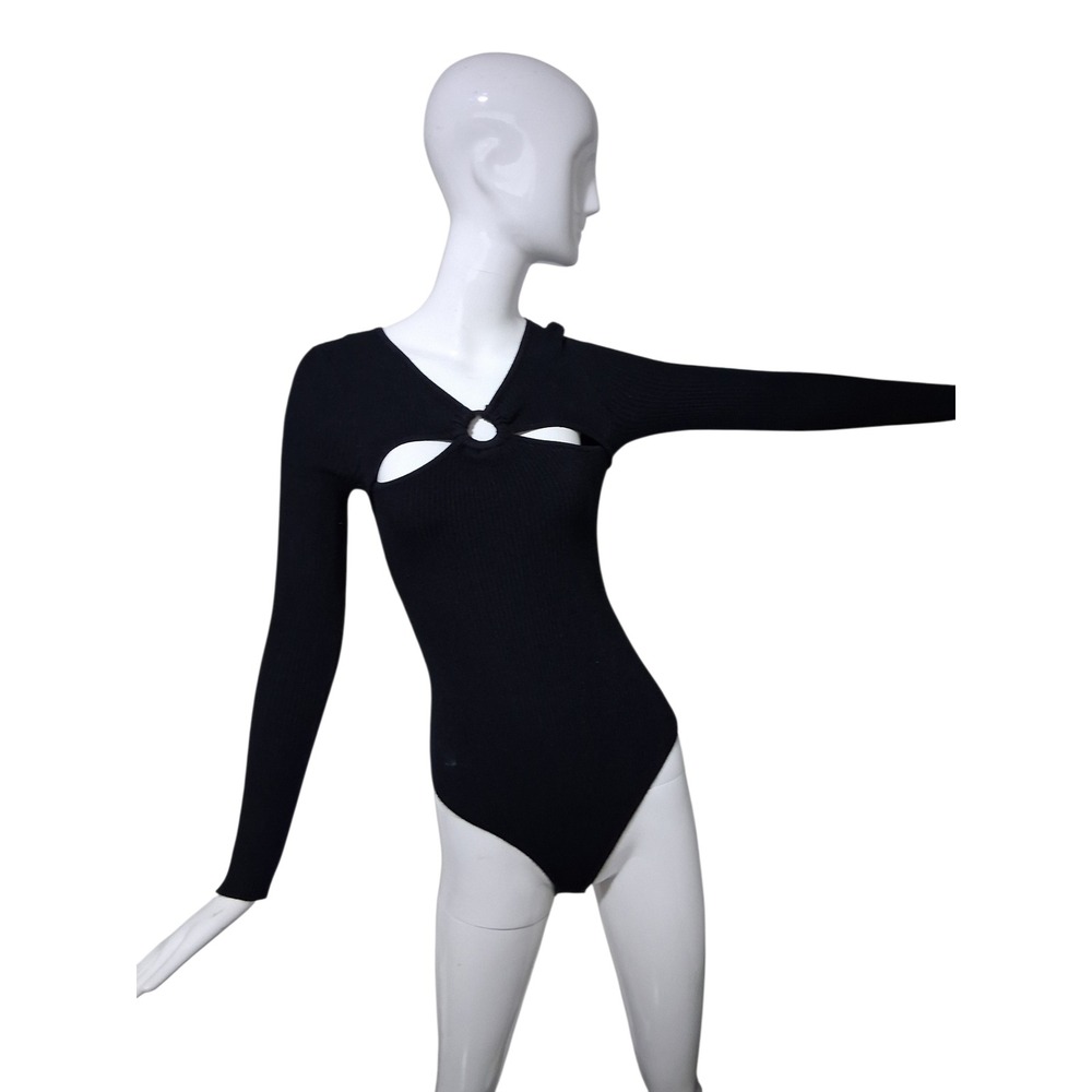 Abercrombie & Fitch Ribbed O Ring Women's size Small Whimsigoth Y2k Bodysuit
